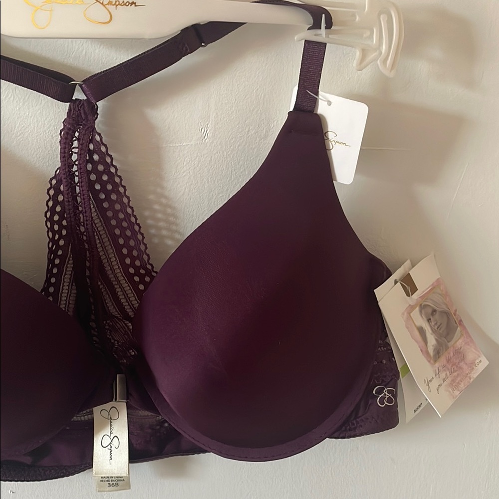Jessica Simpson Purple Racerback Wired Bra - Picture 2 of 4